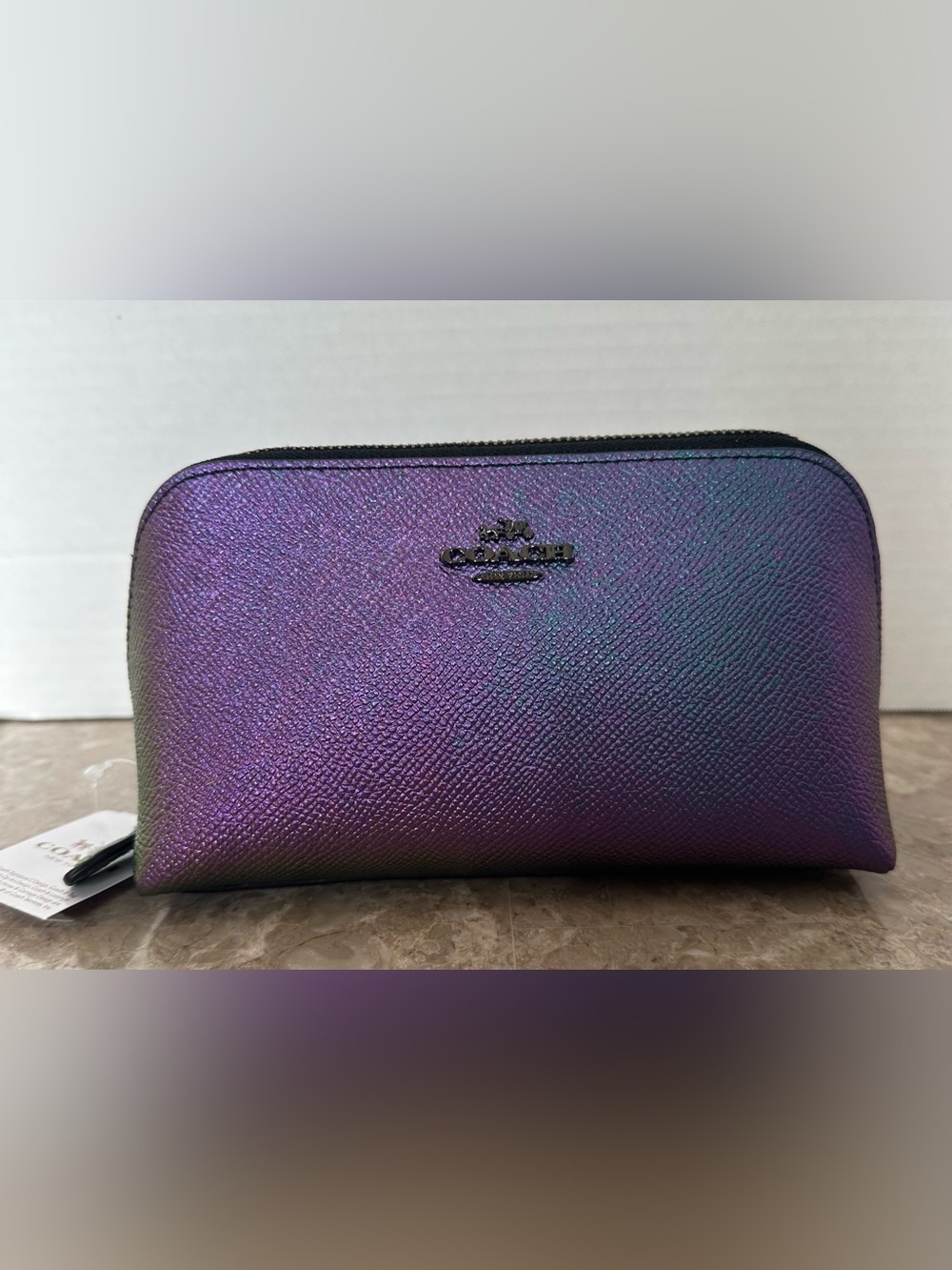 NWT RARE Coach Hologram Oil Slick Cosmetic Case 17 Iridescent Mermaid Makeup Bag